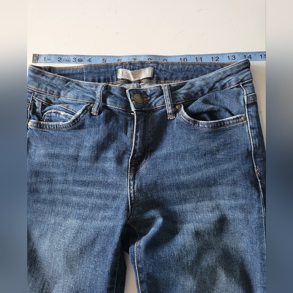 Zara Basic Z1975 Fringe Blue Jeans Size 4 - Picture 7 of 8